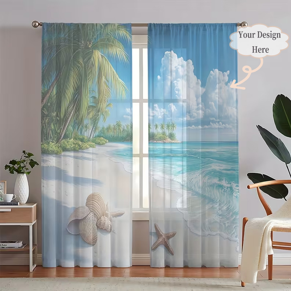 Home Textiles Designer - Niestandardowe płaskie zasłony 2D, 2 sztuki,