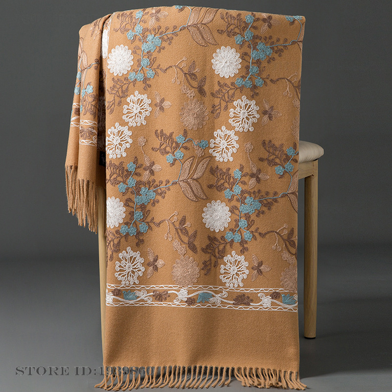 Home Textiles Blanket - Damska kaszmirowa pashmina, szal, chusta z