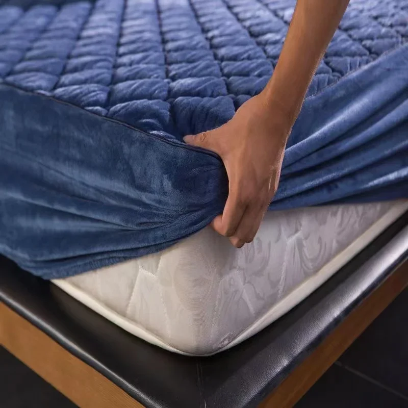 Memory Foam Topper - Kryształowy aksamitny zagęszczony pikowany pokrowiec na