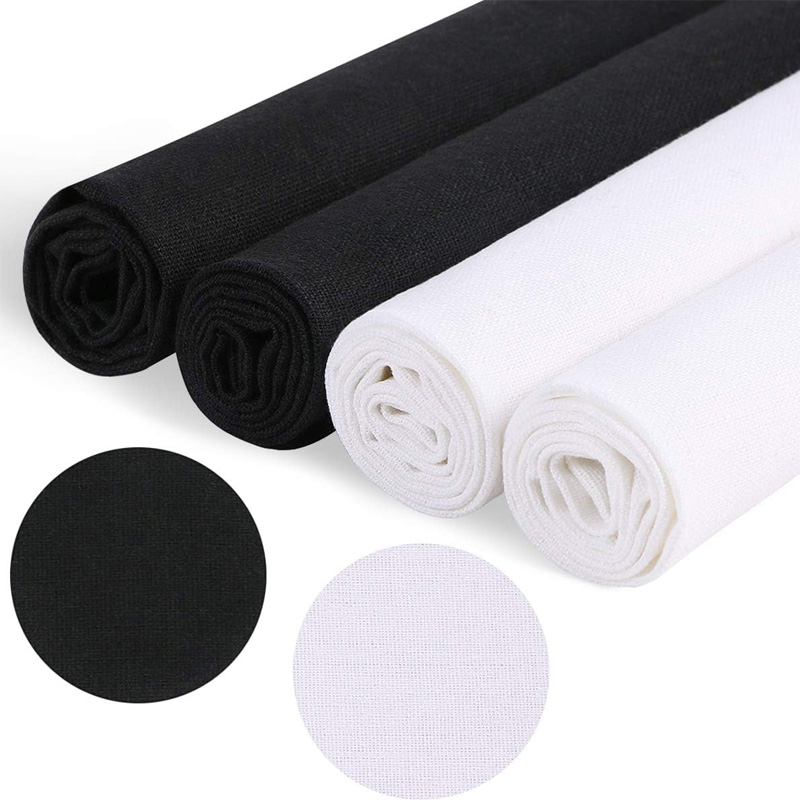 Home Textiles Products - 4 sztuki tkaniny lnianej, jednokolorowa tkanina