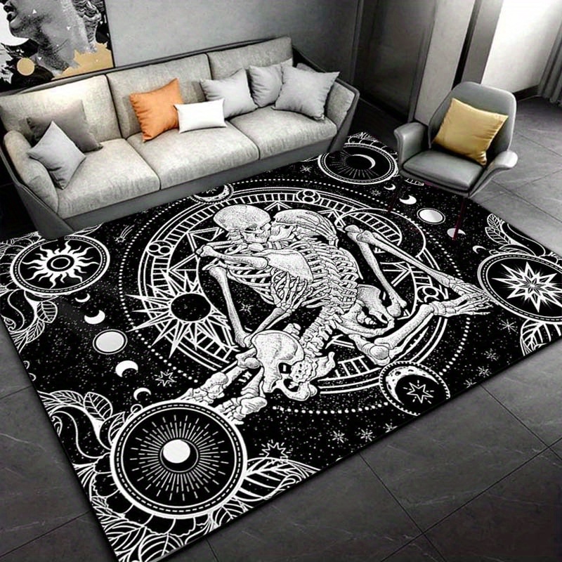Home Textiles Designer - Elegancki dywan z motywem tańczącego szkieletu