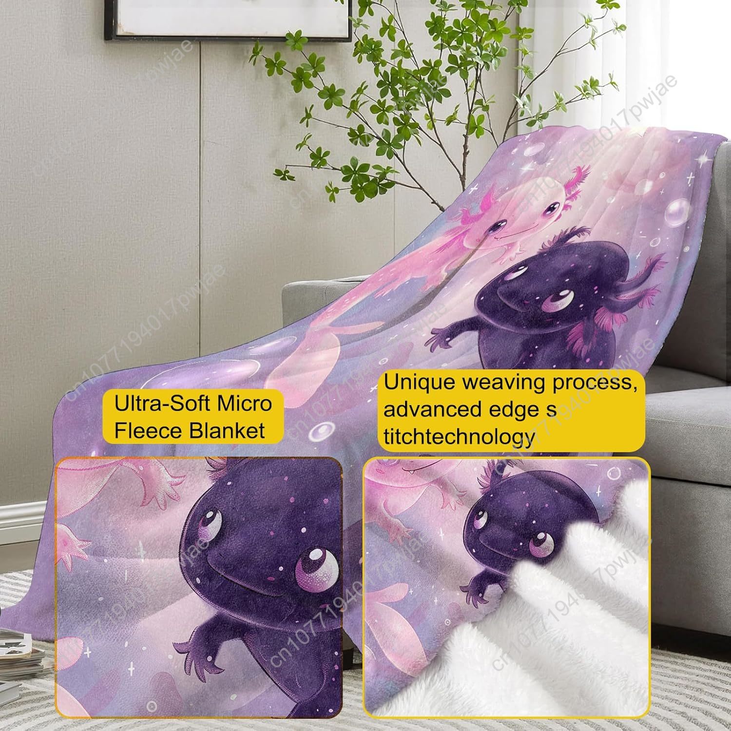 Koc z aksolotlem, urocze aksol – Home Textiles Blanket recenzja i cena