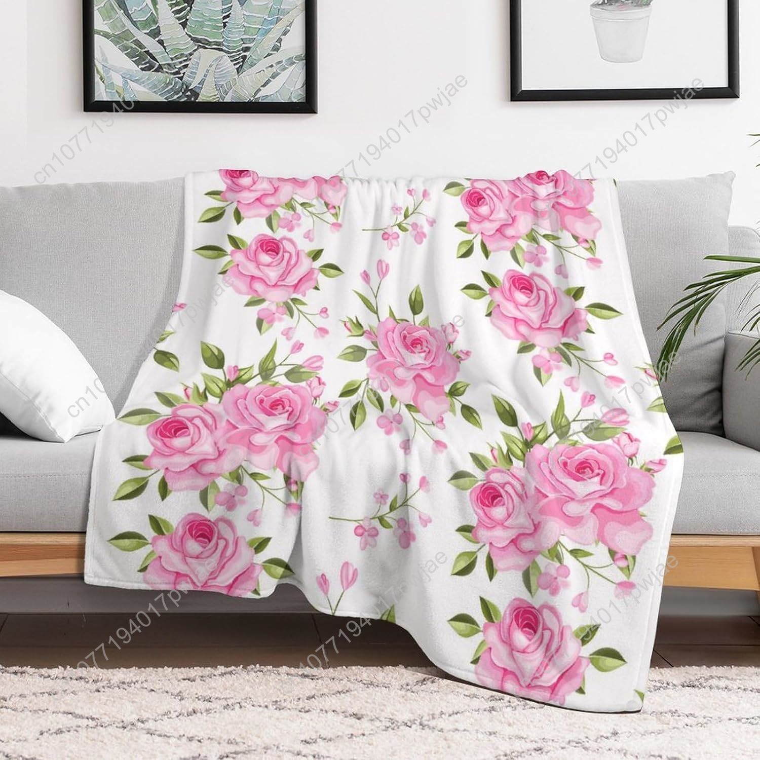 Różowy koc z kwiatowym wzorem, – Home Textiles Blanket recenzja i cena