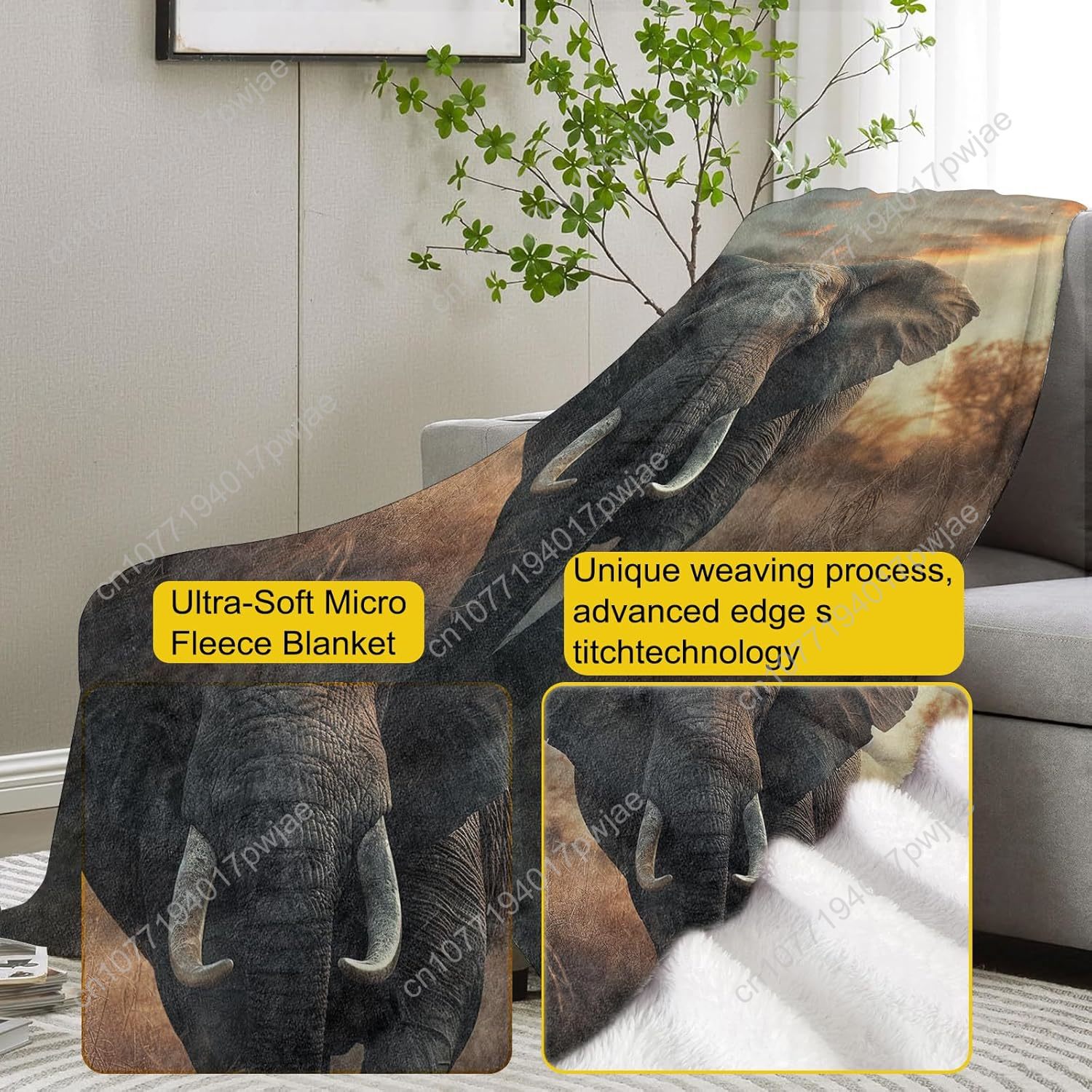 Koc z polaru z motywem słonia, – Home Textiles Blanket recenzja i cena