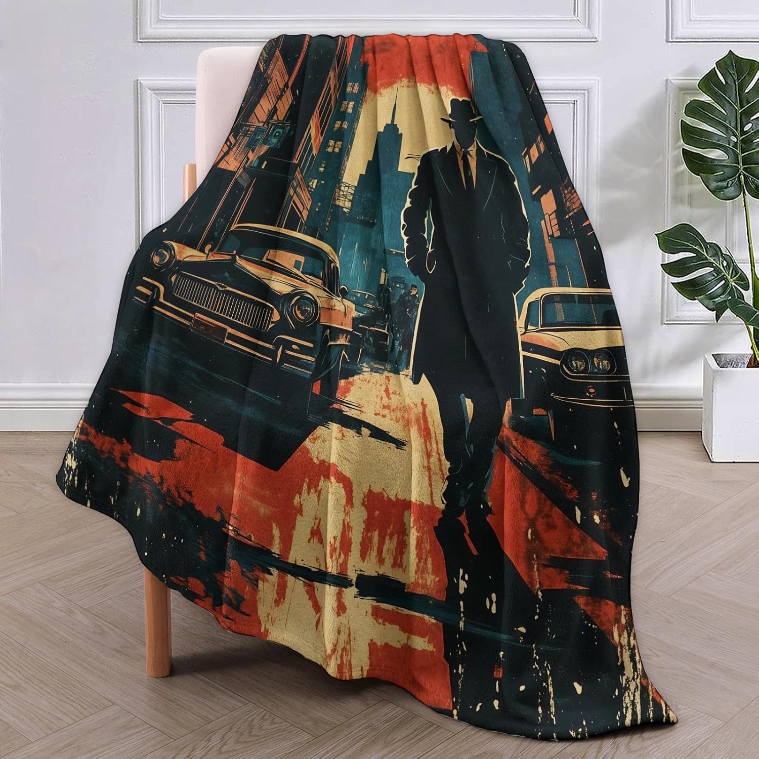 Koc z motywem detektywa noir,  – Home Textiles Blanket recenzja i cena